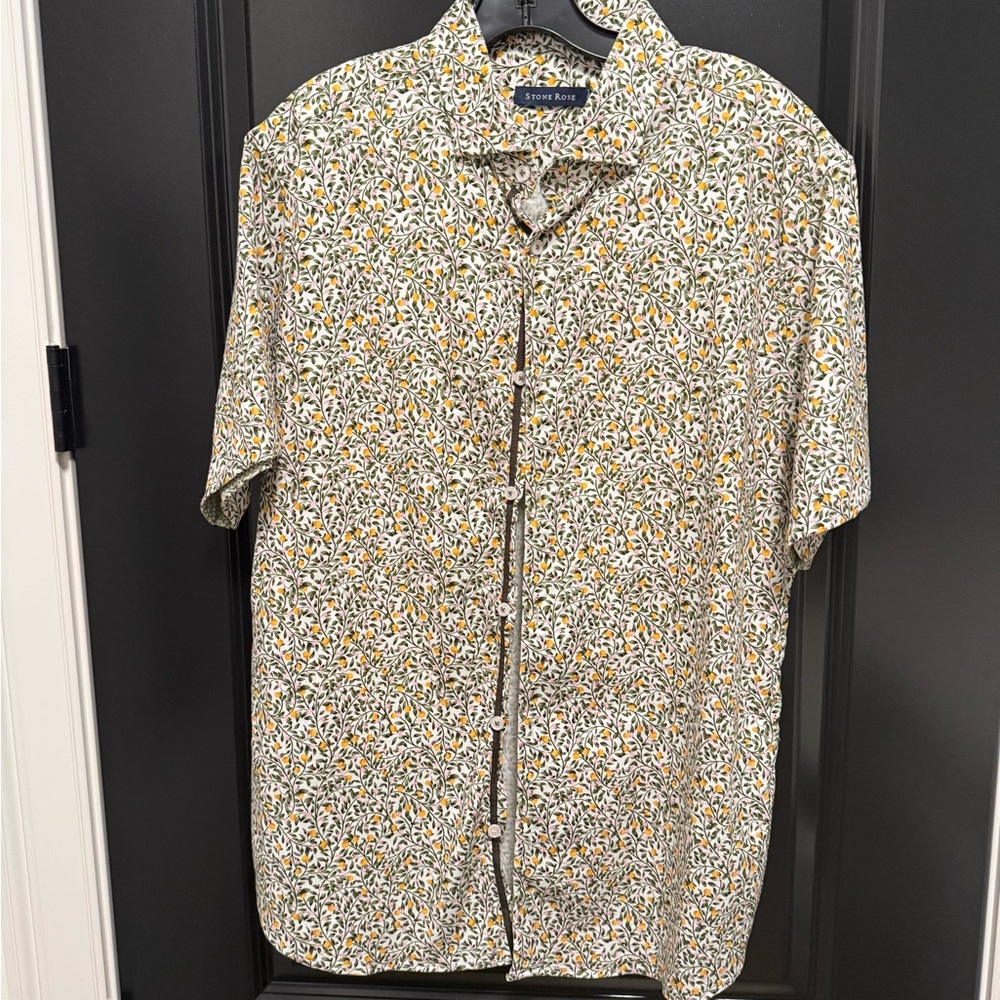 Stone Rose Multicolor Floral Men's Shirt